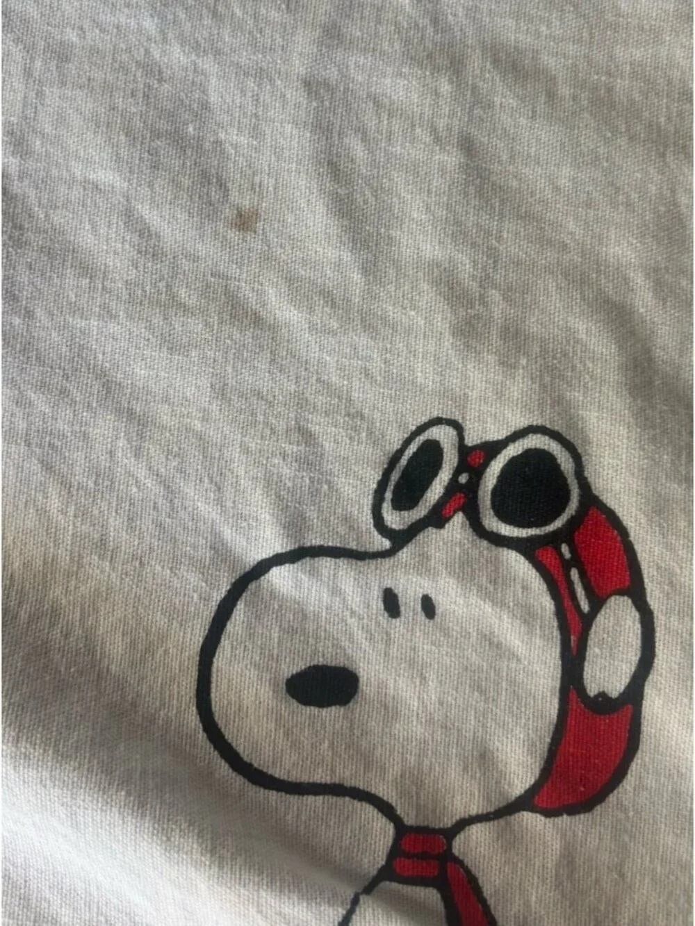 Vintage 70s/1970s SNOOPY & CHARLIE BROWN White Full Size Bedspread Blanket